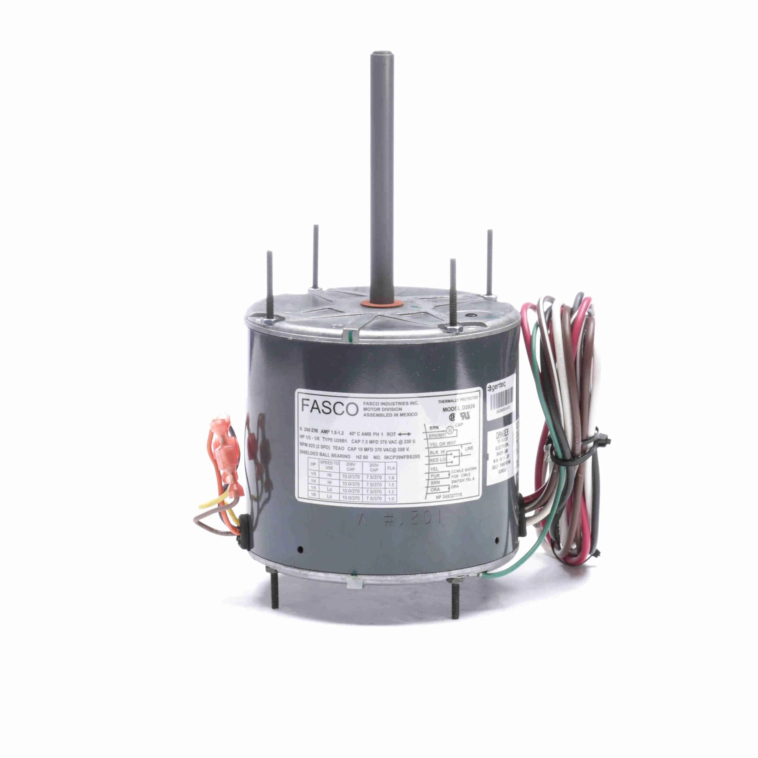 FASCO Fasco D2826 Permanent Split Capacitor Condenser Fan Motor 1/3 HP (5.6 inches Frame) FE6001F