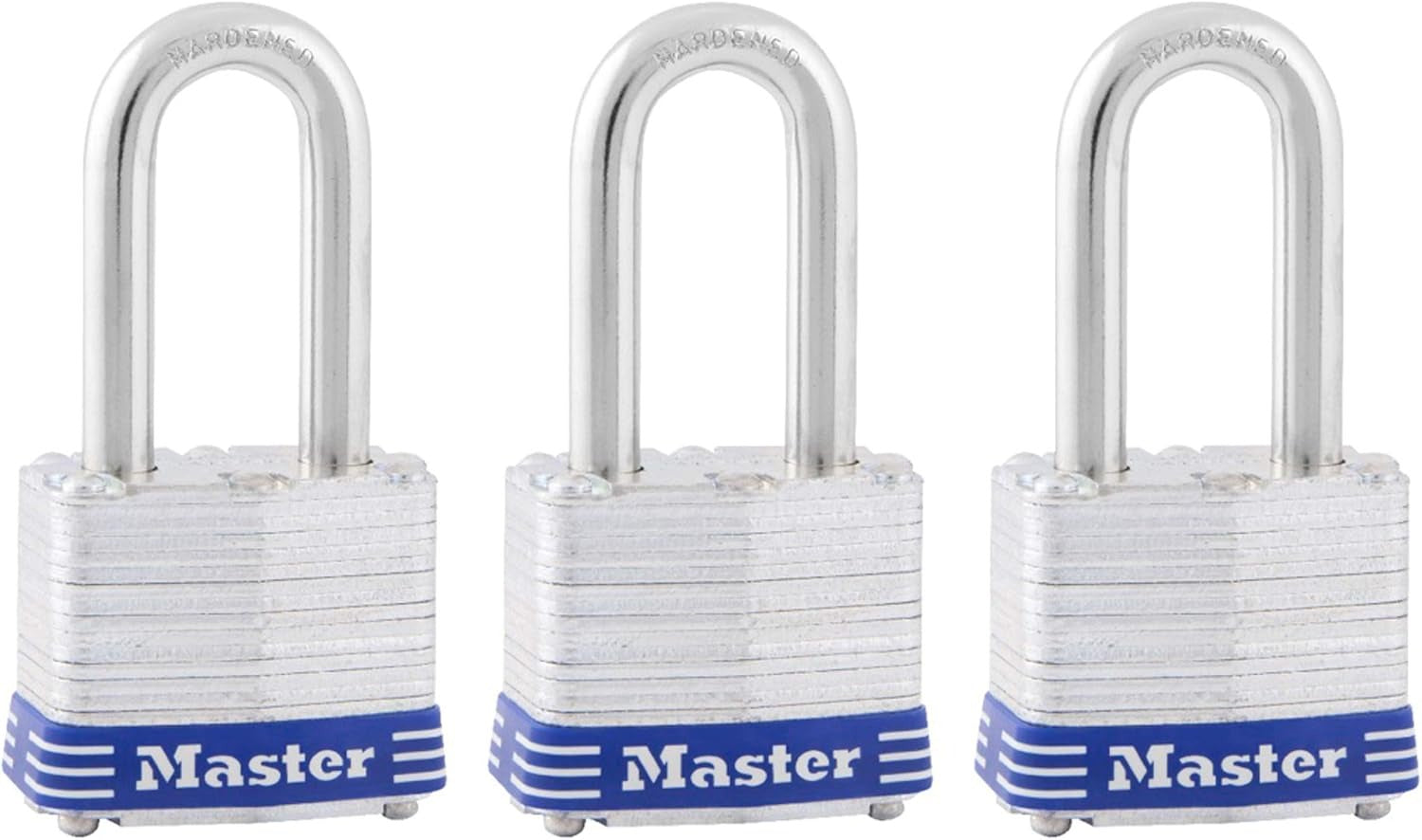 MASTER LOCK Master Lock 3TRILF 1-9/16 In Laminated Steel Keyed Padlock (3-Pack)