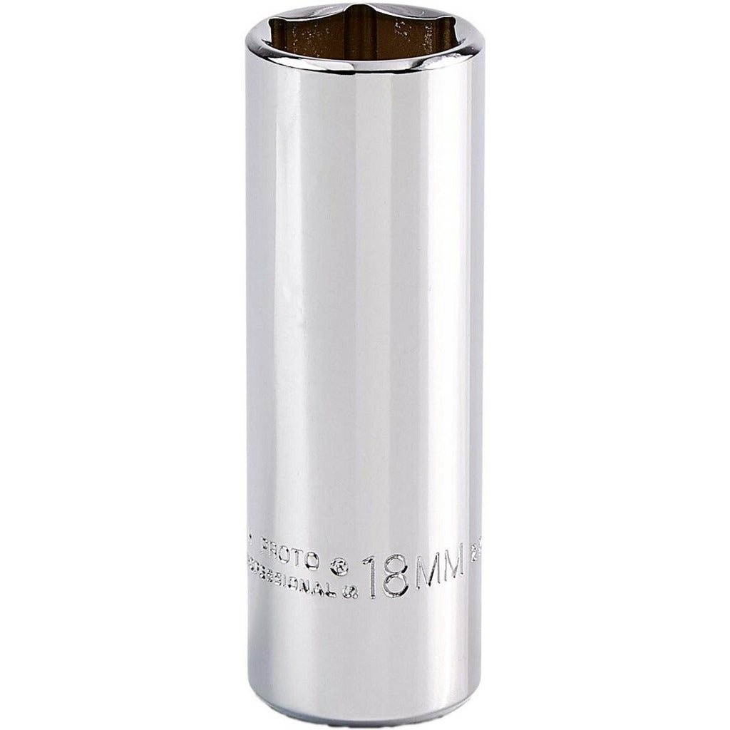 PROTO Proto J5018MH 18mm 6-point Deep Hand Socket 3/8 Drive