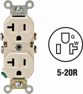 LEVITON Leviton Mfg Co S06-0BR20-0TS 20A Commercial Outlet 10-pack