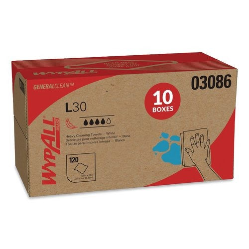 KIMBERLY-CLARK Kimberly-Clark KCC03086 L30 Wipers 10 x 9 120 per box 10 boxes per carton