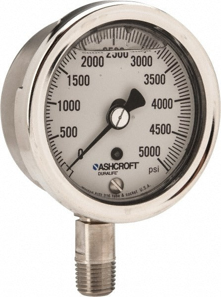 ASHCROFT Ashcroft 94216 Pressure Gauge 0-5000 Psi 2.5in Dial Npt