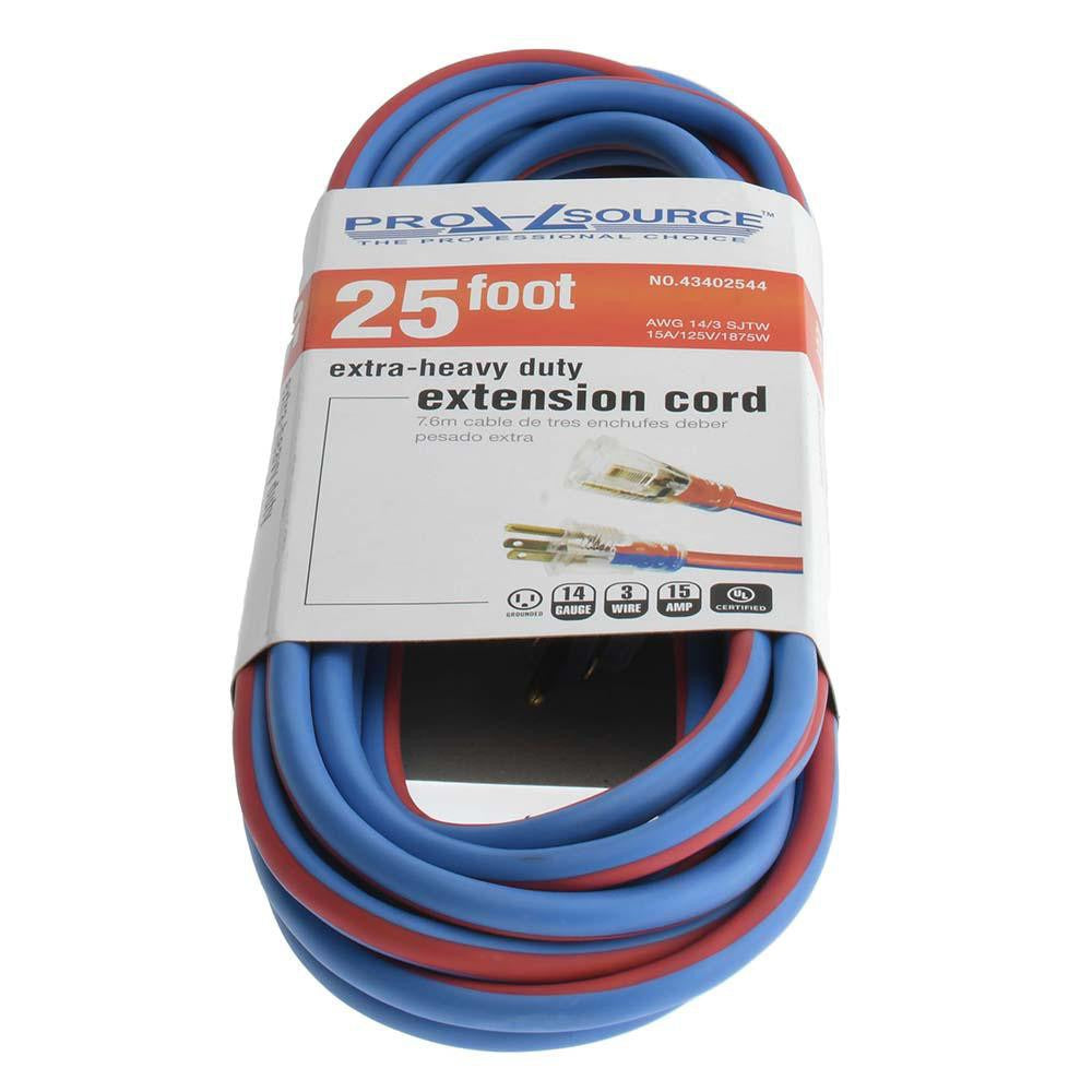 PRO-SOURCE Pro-source PS-AZB0160 Outdoor Extension Cord 25 Ft 15A