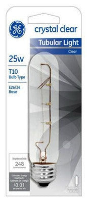 GE G E Lighting 45144 25W T10 Clear Tubular Light Bulb