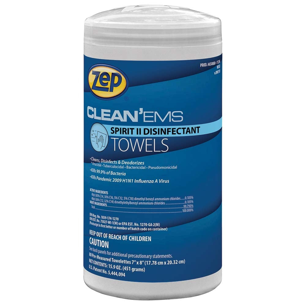 ZEP Zep 650880 Disinfecting Wipes 80 Sheets 6 Pack