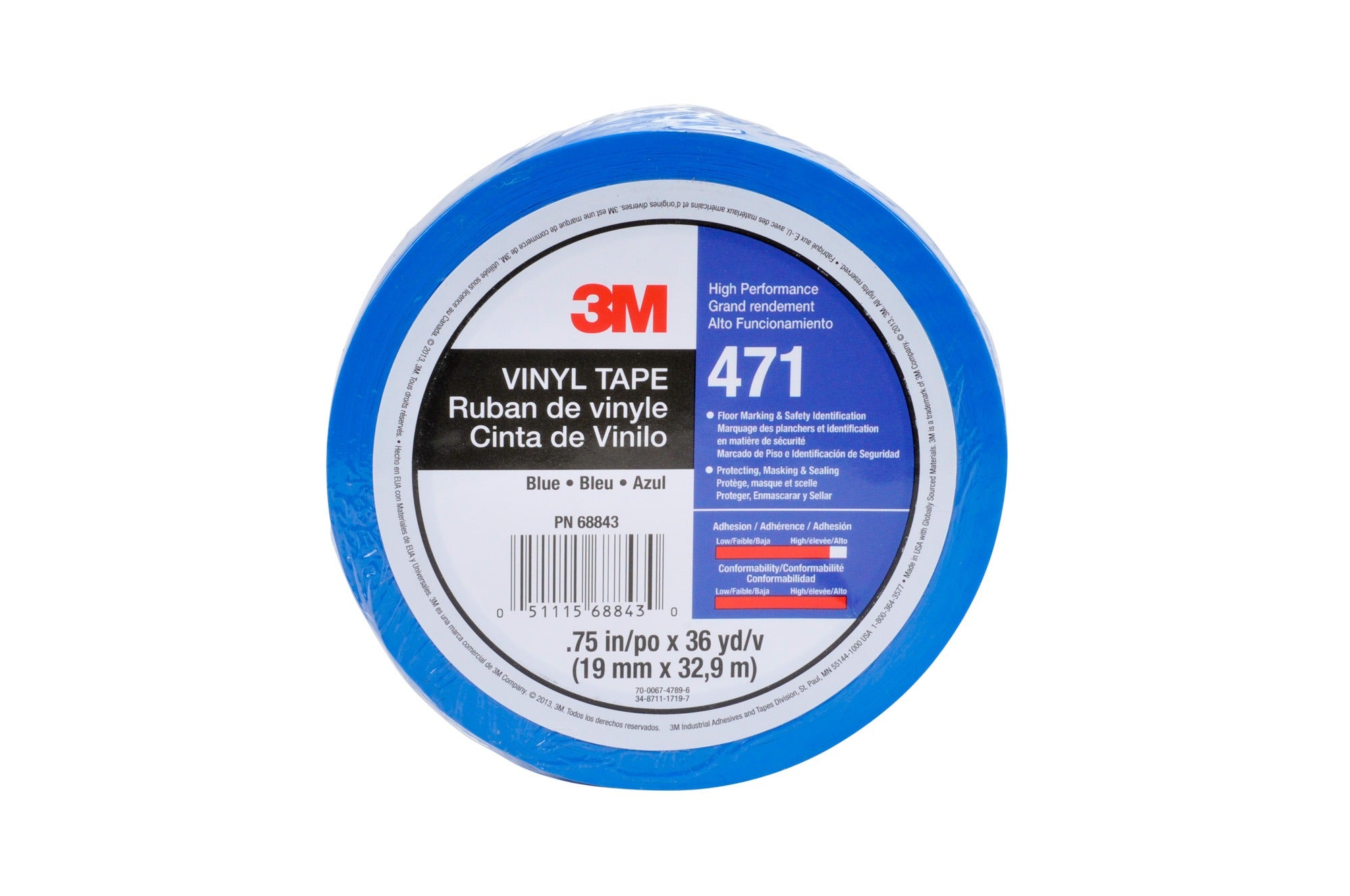 3M 3M 7010312448 Vinyl Tape 471 4 in x 36 yd 8 Roll/Case