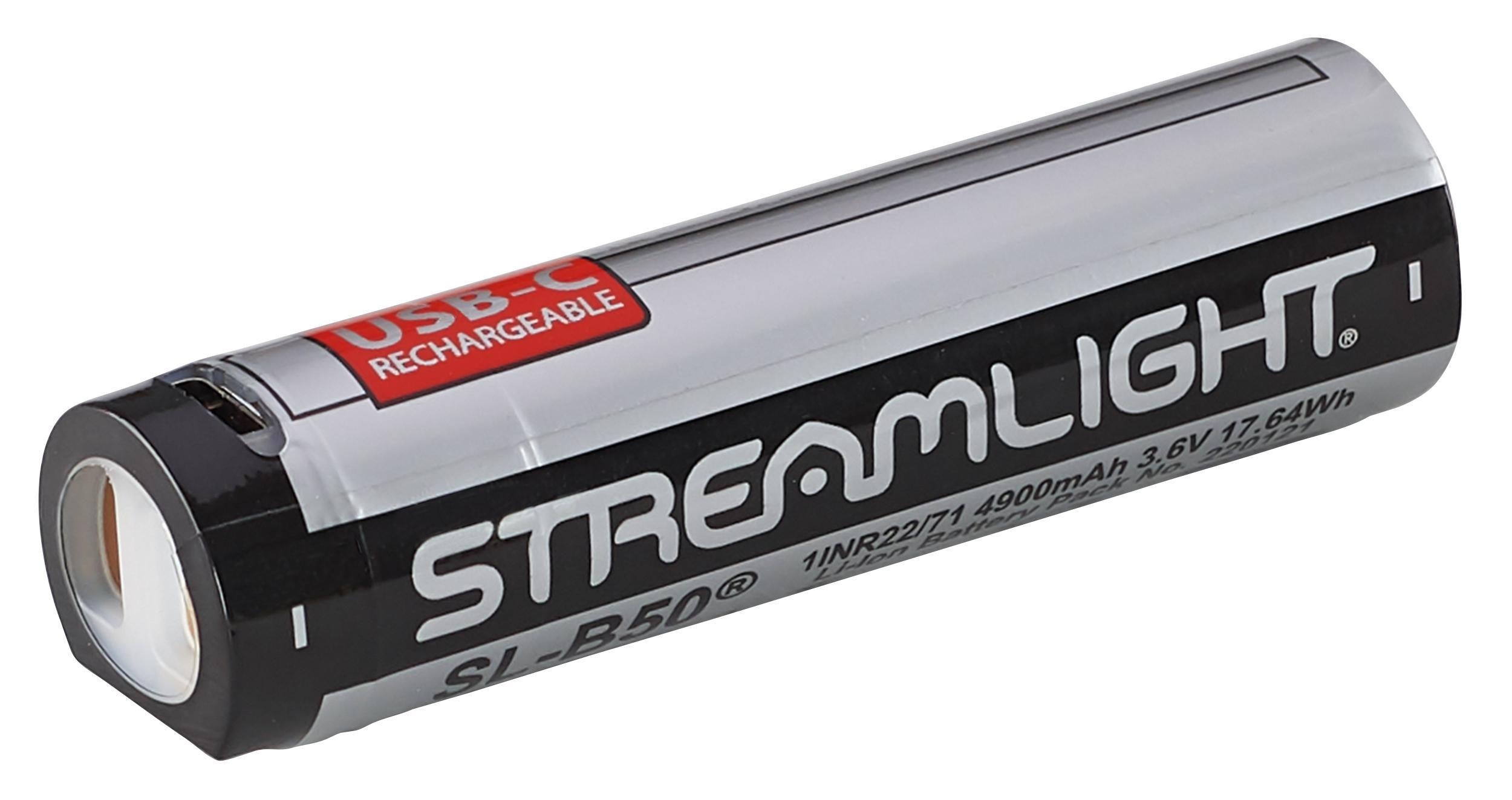 STREAMLIGHT Streamlight 22111 SL-B50 Protected Lithium-Ion USB-C Rechargeable Battery 3.6V 4900mAh 1-Pack 22111