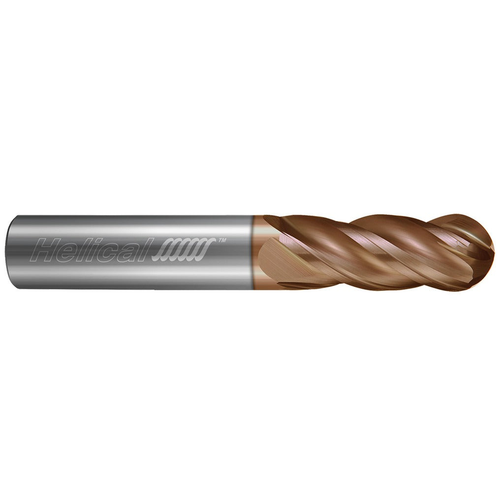 HELICAL SOLUTIONS Helical Solutions 83291 Ball End Mill 3/8 in 4 Flute Carbide