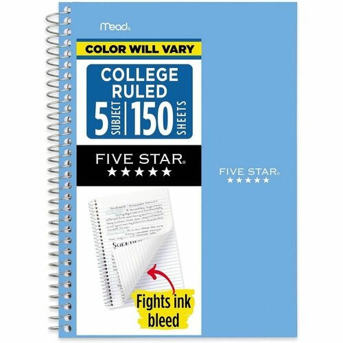 MEAD Bsc Preferred MEA840030 Five Subject Spiral Notebook