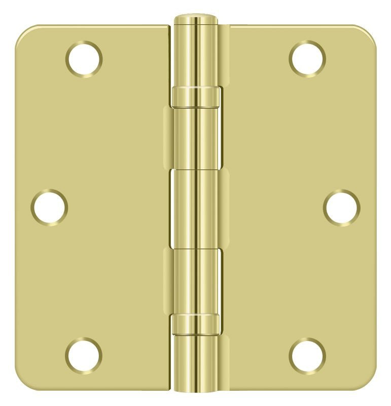 DELTANA Deltana S35R4BB3 Ball Bearing Hinge 3.5x3.5 Radius Bright Brass