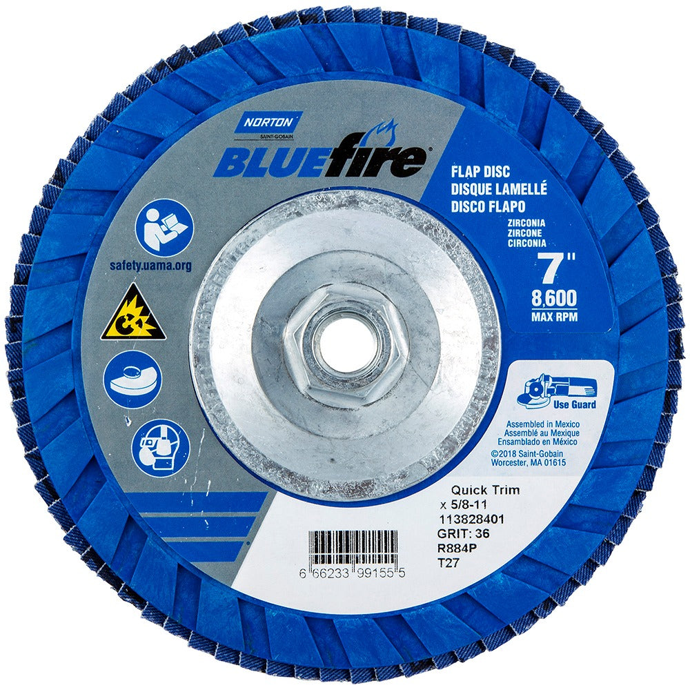 NORTON Norton 66623399155 Flap Disc 36 Grit Type 27 7 Inch