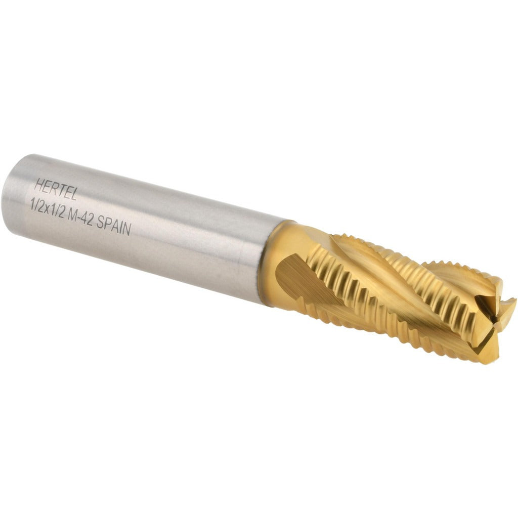 HERTEL Hertel 44838662 Roughing End Mill 1/2 in 4 Flute Cobalt Tin