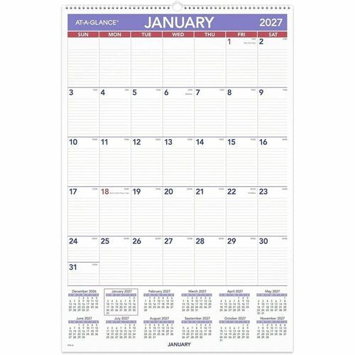 AT-A-GLANCE At-a-glance AAGPM428 Monthly Wall Calendar 20x30