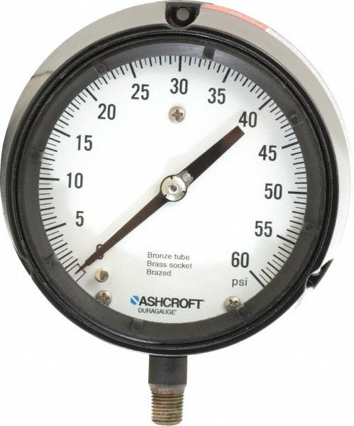 ASHCROFT Ashcroft 96216 Pressure Gauge 4.5 in 0-60 Psi Rear Flange