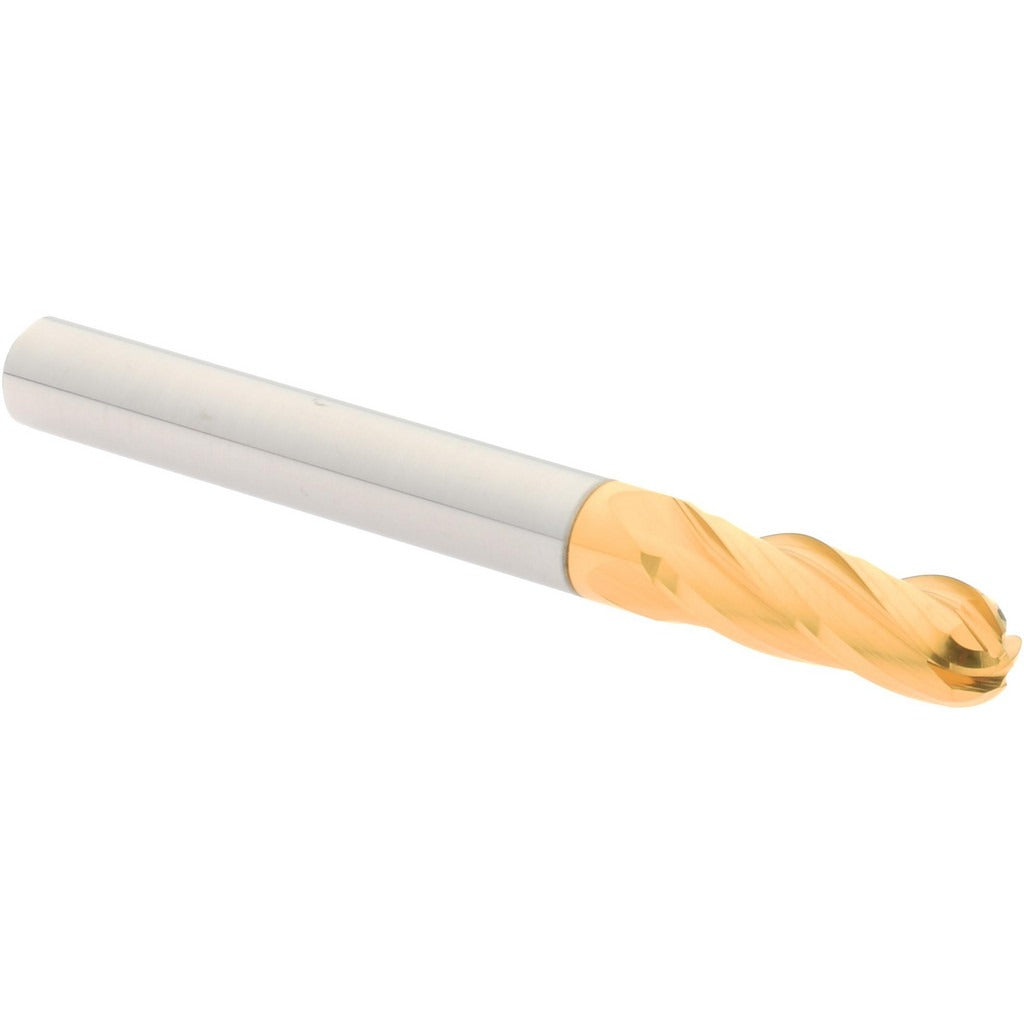 HERTEL Hertel E6250016 Ball End Mill 0.25 in 4 Flute Carbide Tin