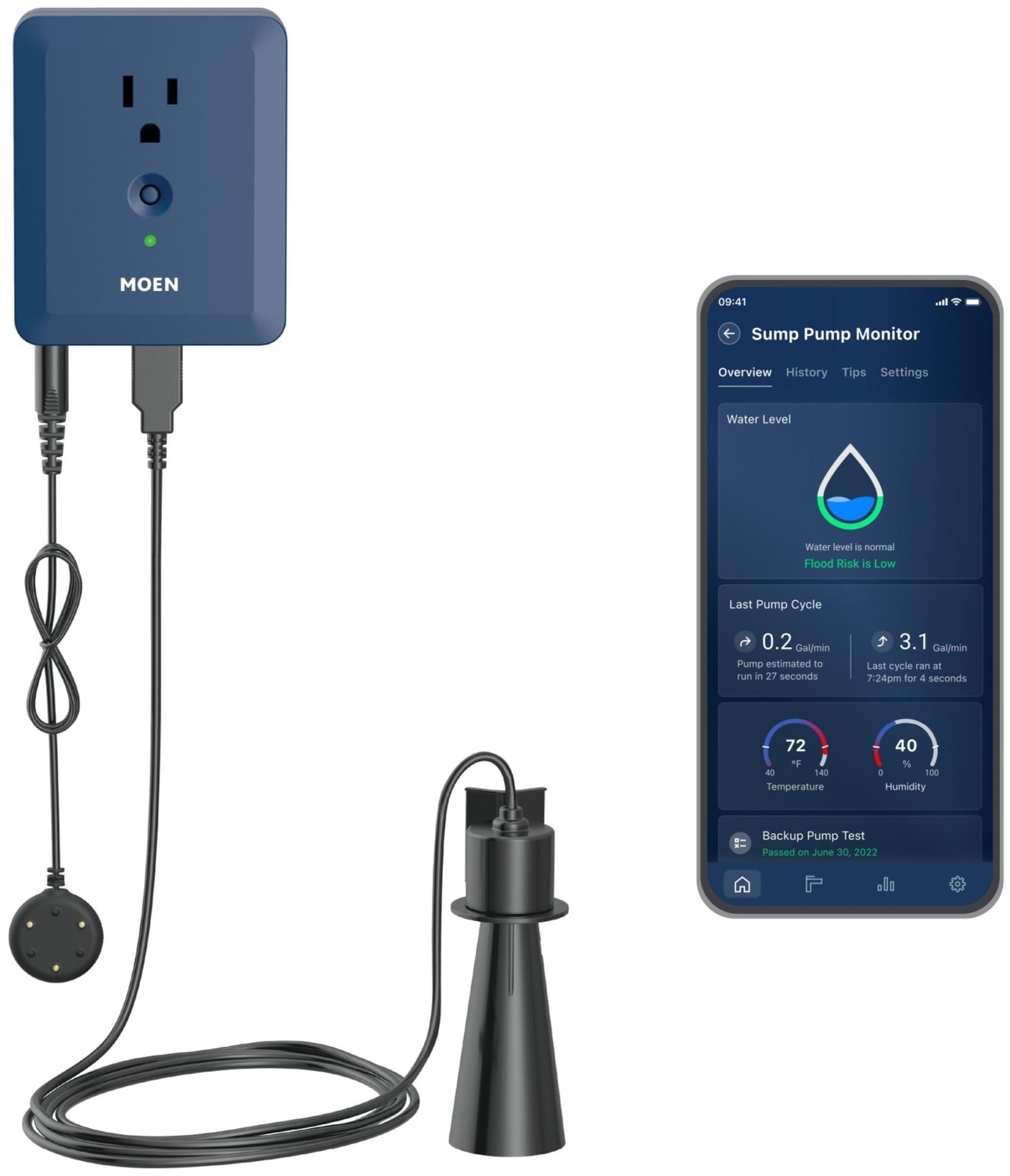 MOEN Moen S2000ESUSA Smart Sump Pump Monitor up to 1 HP (Boxed) MS2000ESUSA