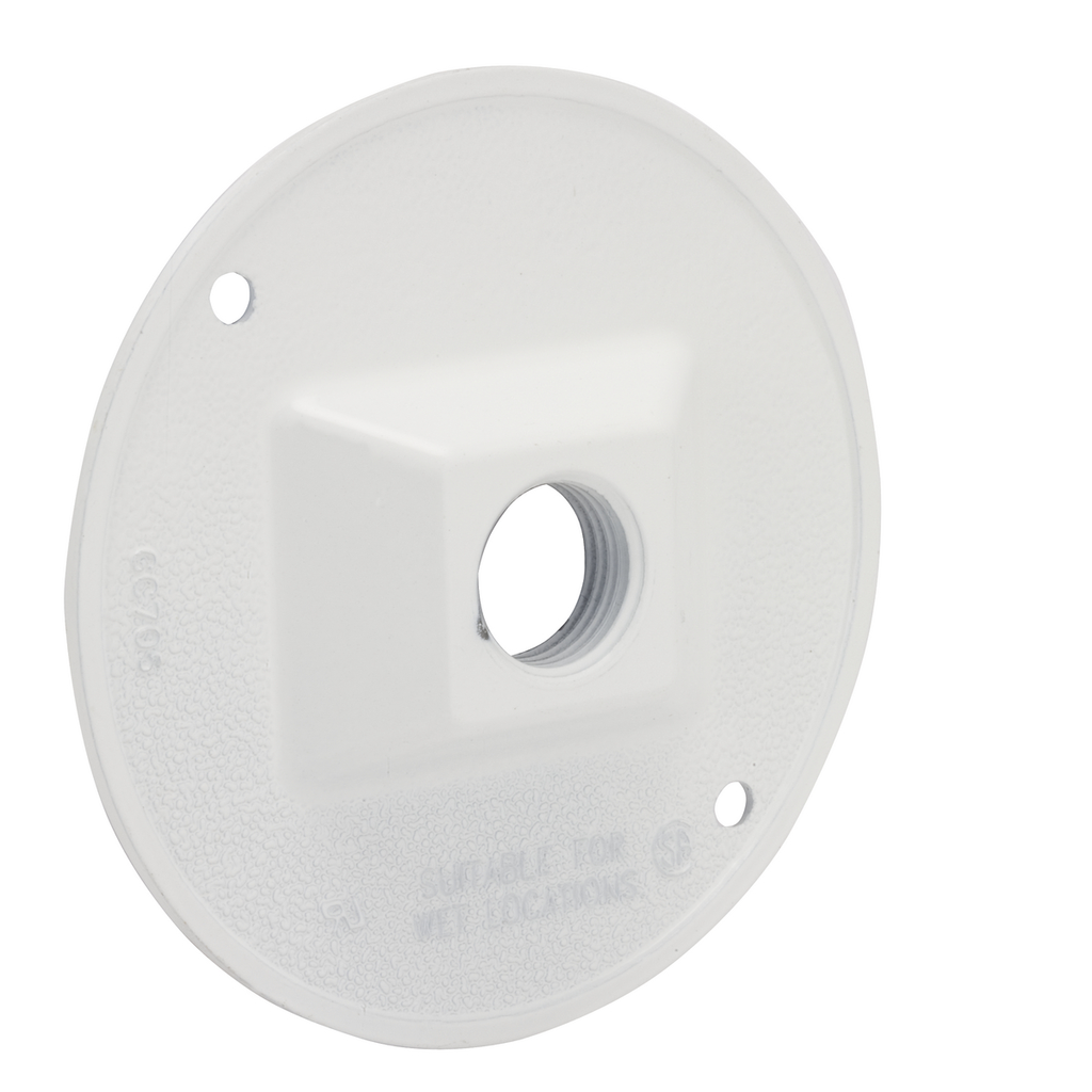 Bell 5193-1 Round Weatherproof Cluster Cover, One 1/2 In. Threaded Outlets