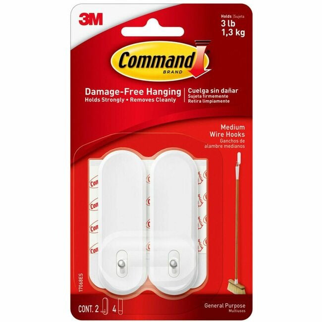 3M 3M MMM17068ES Medium Wire Hook 2/Pack 17068ES