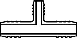 VALUE COLLECTION Value Collection 1401-250 Barbed Reducing Tee 2x2x1-1/4 Pvc
