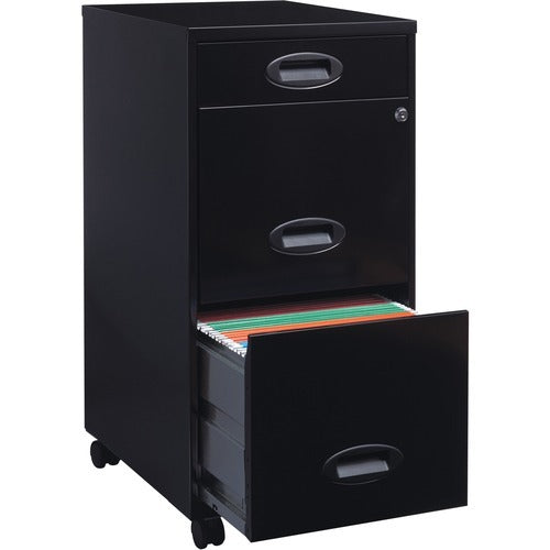 NUSPARC Nusparc NPRVF318EMBK 3-drawer Mobile File Cabinet Black