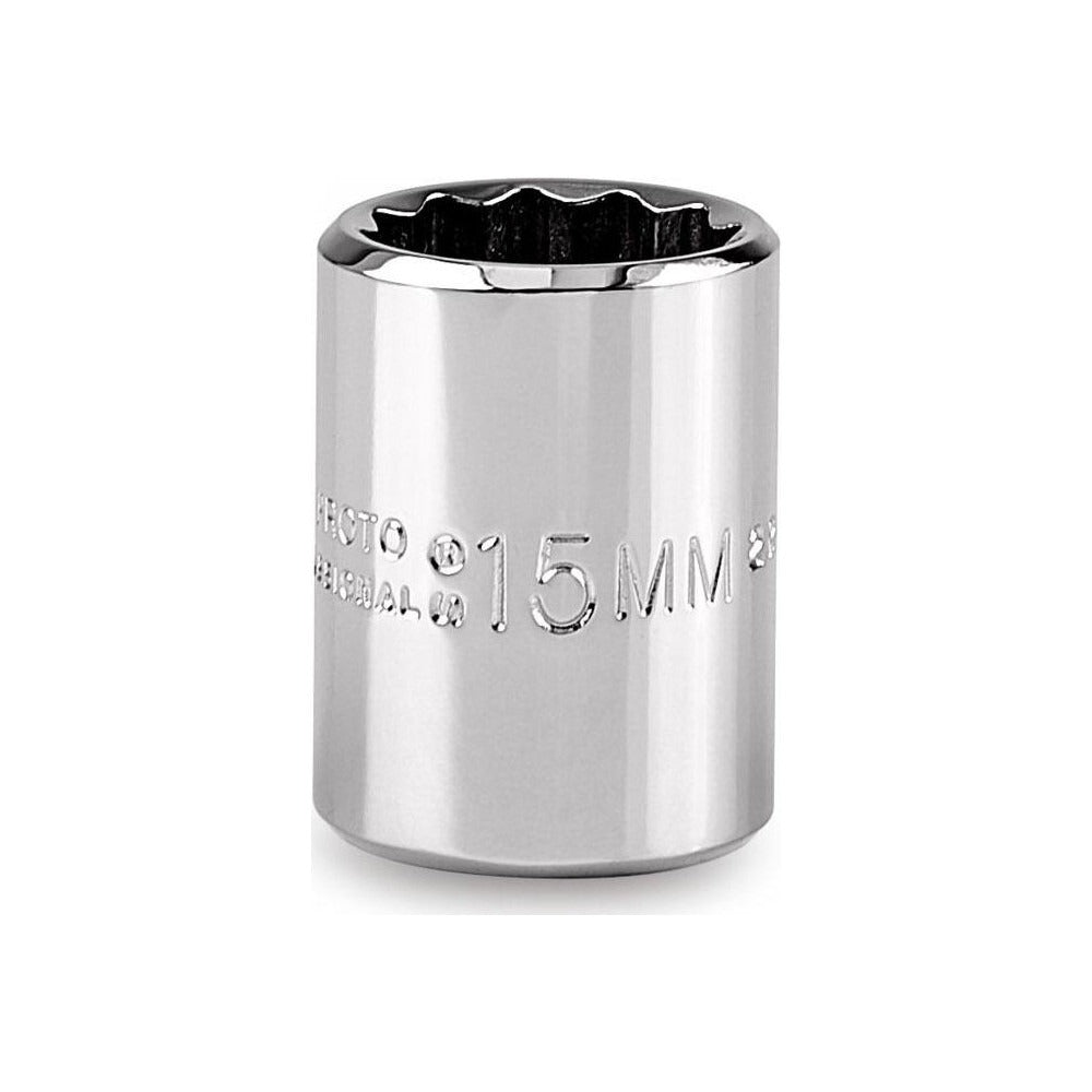 PROTO Proto J5215M 15mm 12-point 3/8 Drive Hand Socket
