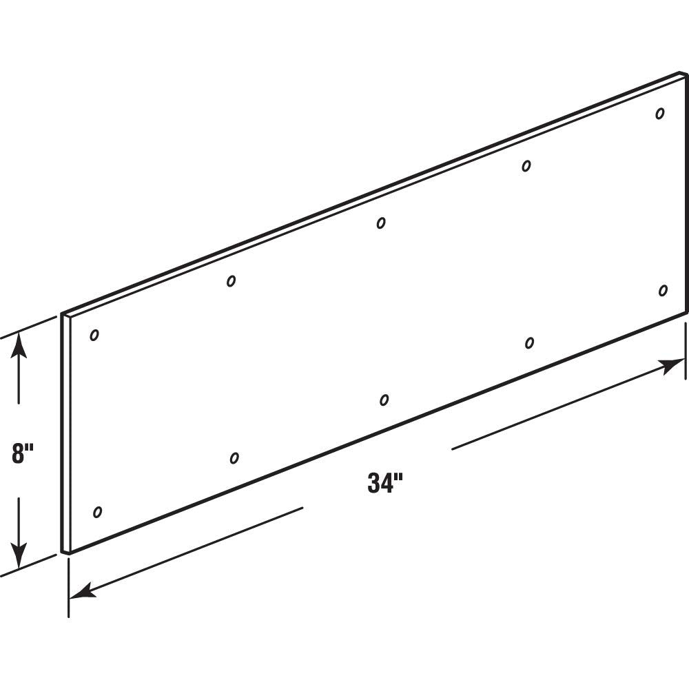 PRIME-LINE Prime-line MP4618 Aluminum Door Kick Plate 8x34 Brite Brass