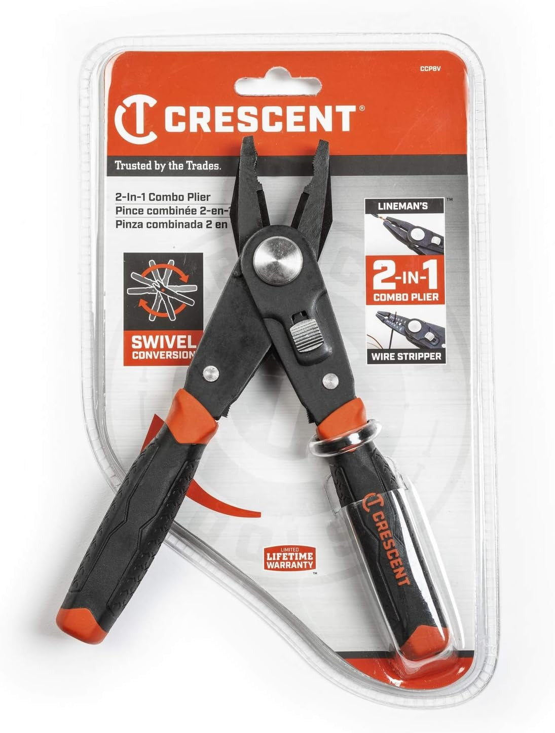CRESCENT CRESCENT CCP8V 2 in 1 Combo Lineman's Plier Wire Stripper 20 to 10 AWG 8.25 in