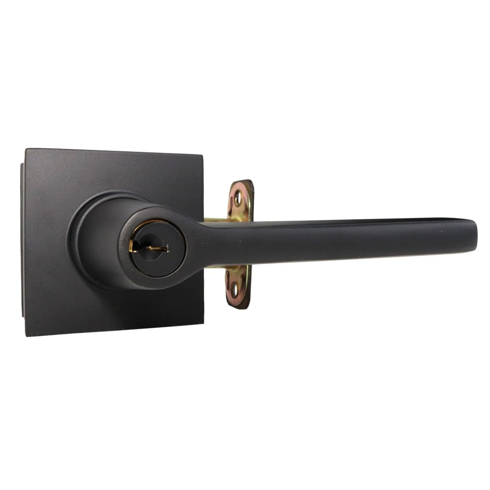 EMTEK Emtek 5122HLOUS19RH.RLS Helios Lever Keyed Entry Flat Black