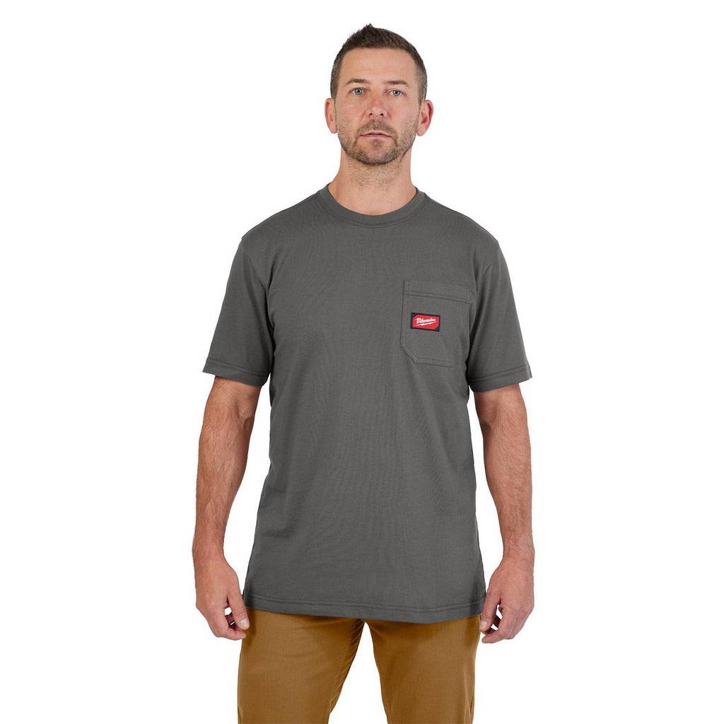 MILWAUKEE Milwaukee Tool 605G-L Short Sleeve Shirt Large Gray