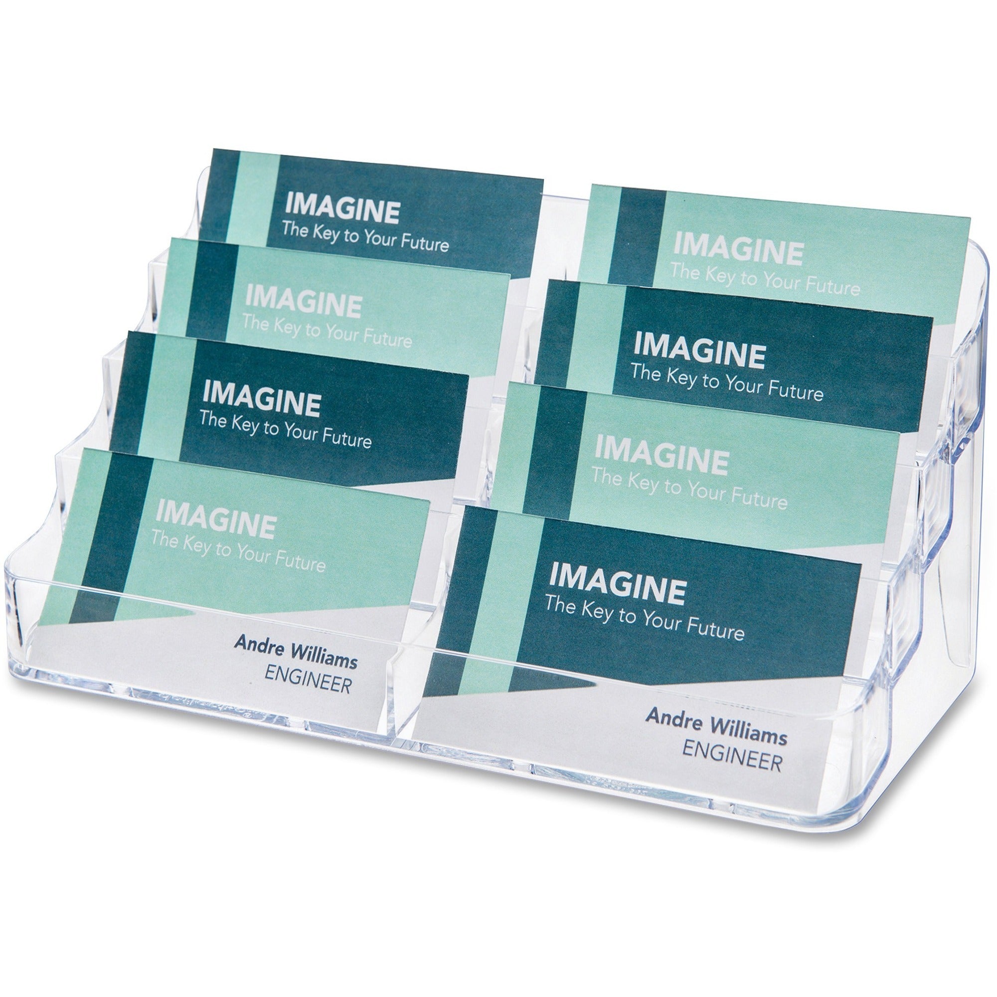 DEFLECTO Deflecto DEF70801 Business Card Holder 8-Compartment (7.9 x 3.5 x 0.4 in) 70801