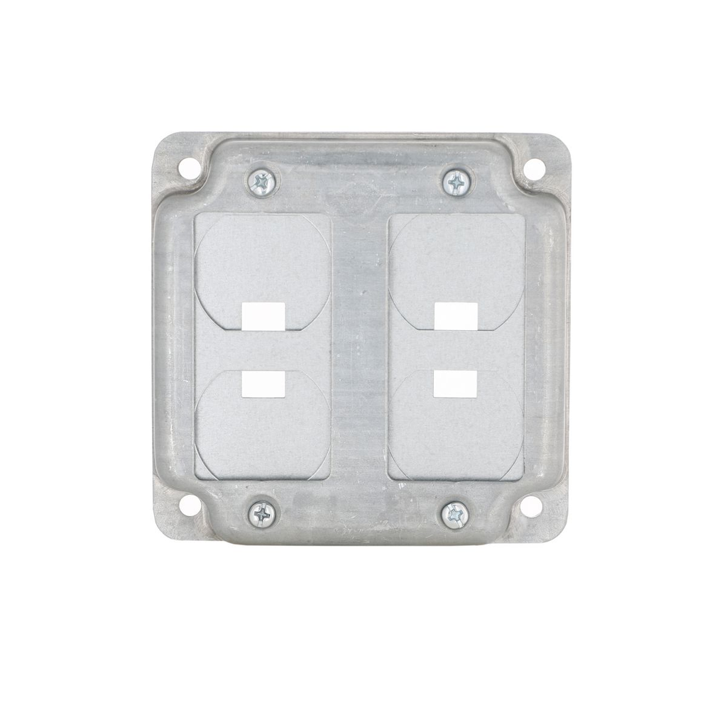 RACO 809U 4 Inch 1/2 Inch Raised 6.5 In. Pre-Galvanized Steel GFCI/Toggle Crushed Corner Square Box Exposed Work Cover