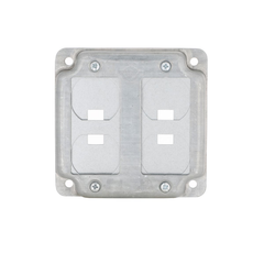 RACO 809U 4 Inch 1/2 Inch Raised 6.5 In. Pre-Galvanized Steel GFCI/Toggle Crushed Corner Square Box Exposed Work Cover