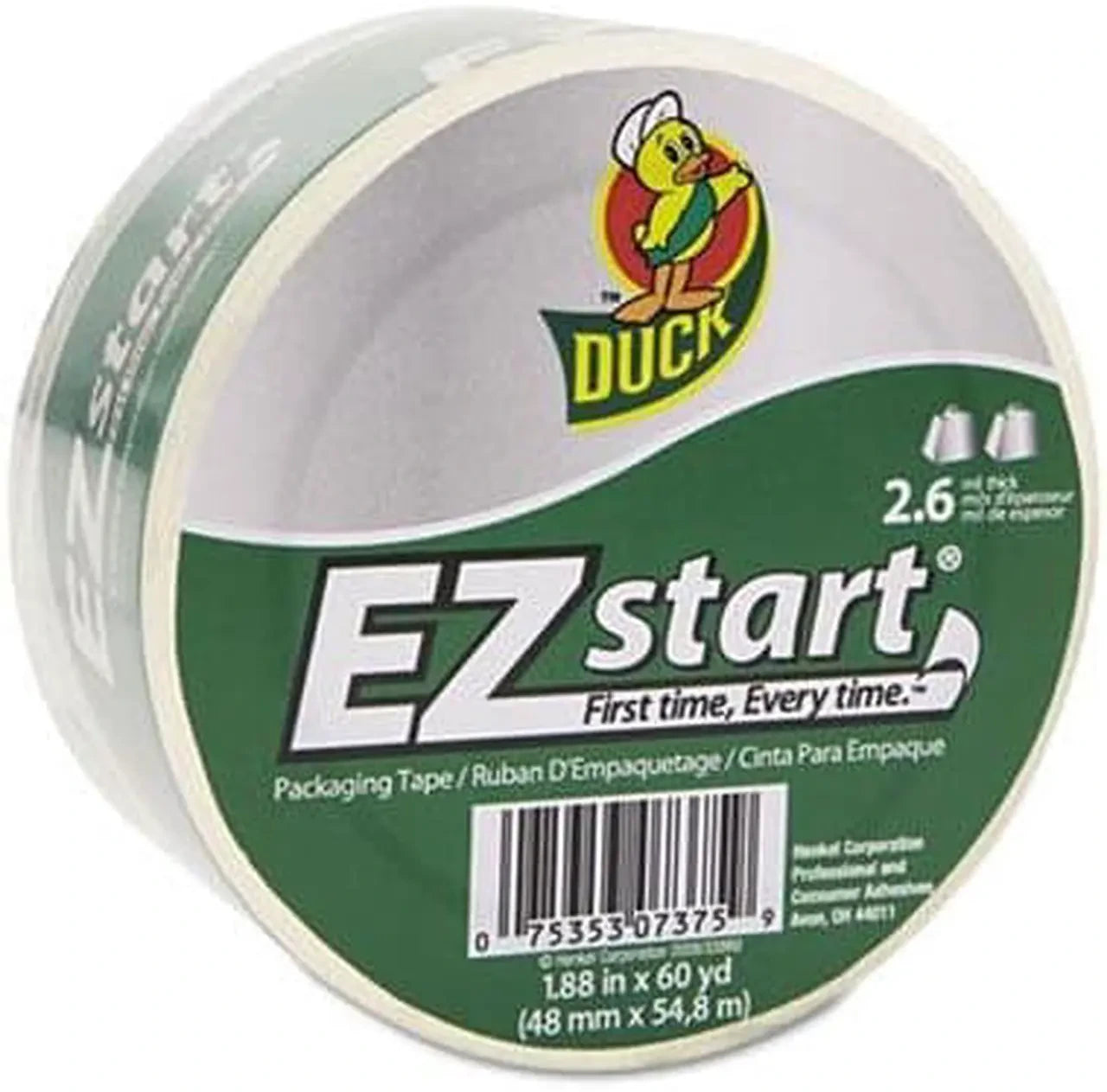 DUCK Duck DUCCS60C EZ Start Premium Packaging Tape 1.88 in x 60 yd 12 Roll