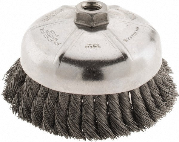WEILER Weiler 94703 Knotted Cup Brush 6 Inch Steel Wire