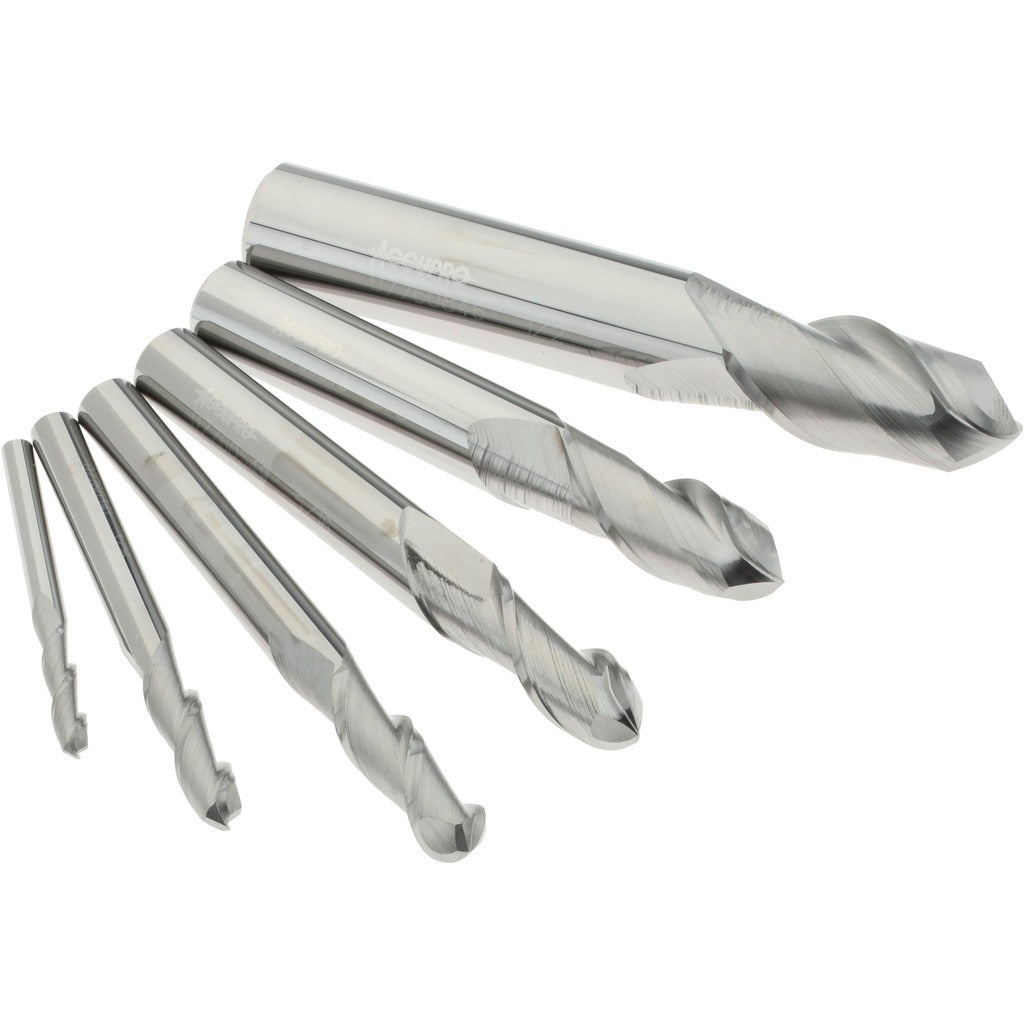ACCUPRO Accupro 12176604 Ball End Mill Set 2 Flute 6 Piece
