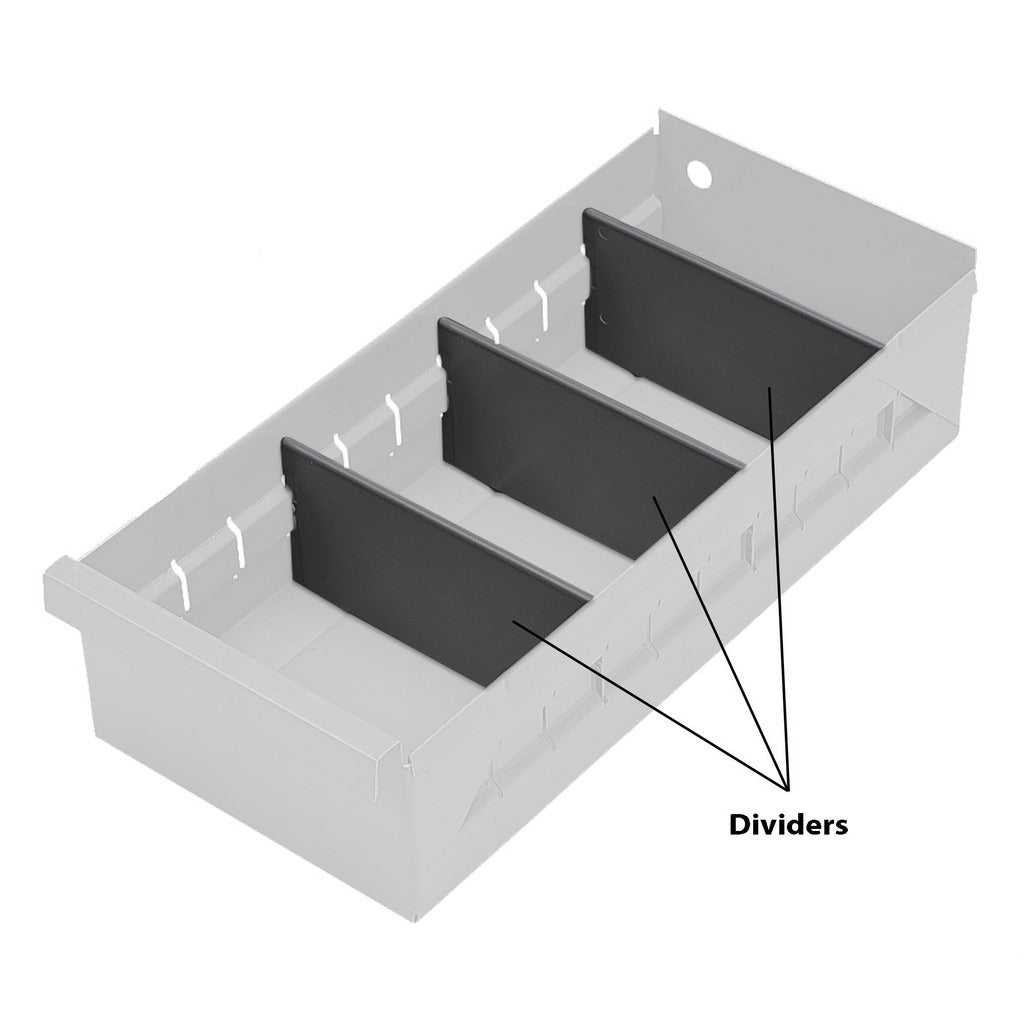 DURHAM MFG Durham 010-95 Bin Divider Gray Plastic 2.8x5.25 in
