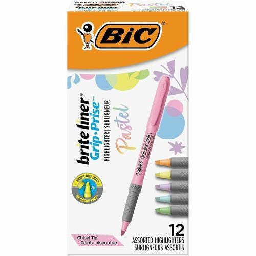 BIC Bic BICGBLD11AST Pastel Highlighter Assorted 12 Pack