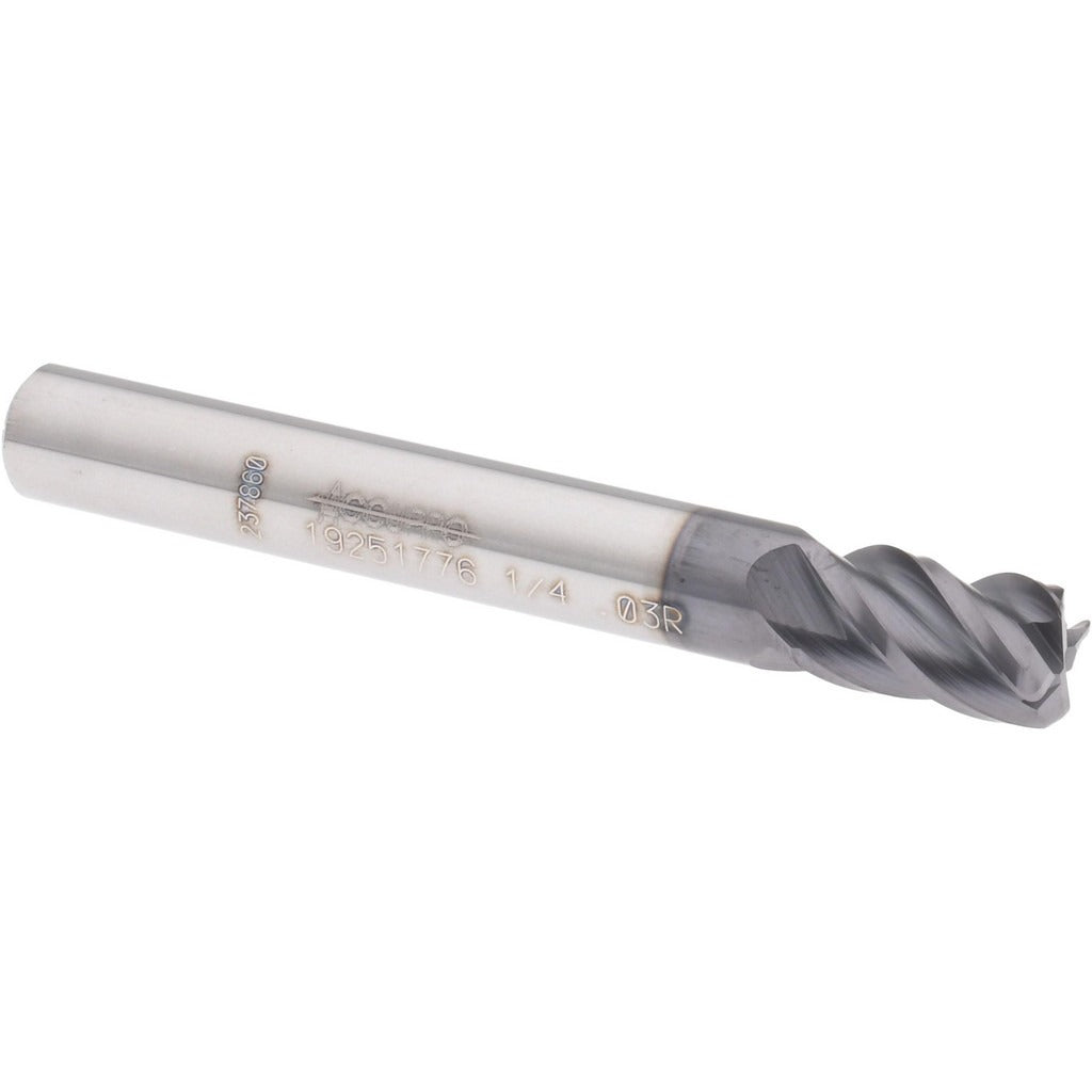 ACCUPRO Accupro 14556373 Corner Radius End Mill 1/4 in 4 Flute