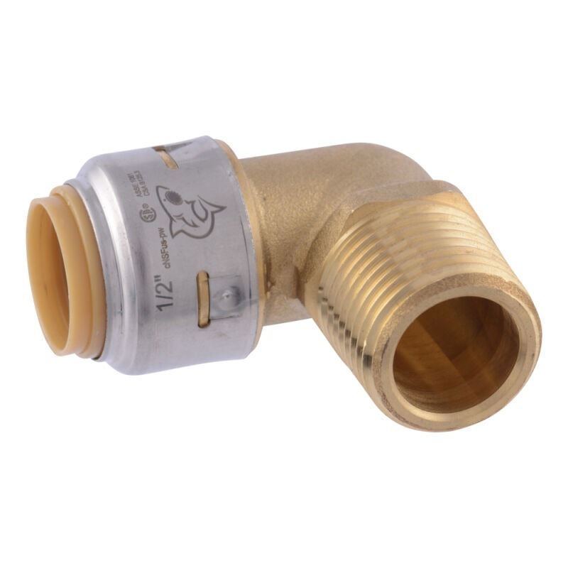 RWC Rwc UR280A Max Push Male Adapter Elbow 1/2 in x 1/2 in MNPT