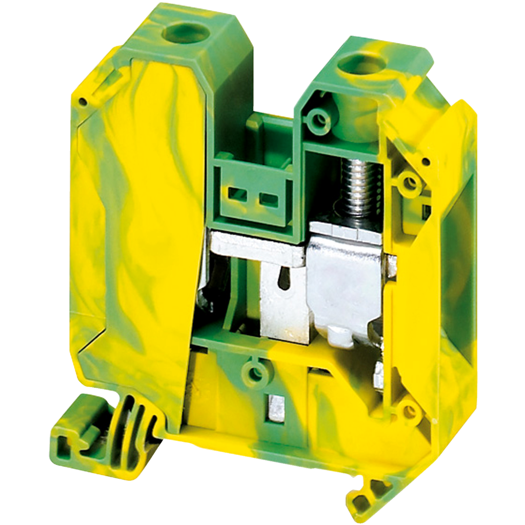 Schneider Electric NSYTRV352PE Square D NSYTRV352PE 35 mm 2-Point Green/Yellow 14 AWG Solid/Stranded Copper Screw Terminal Block