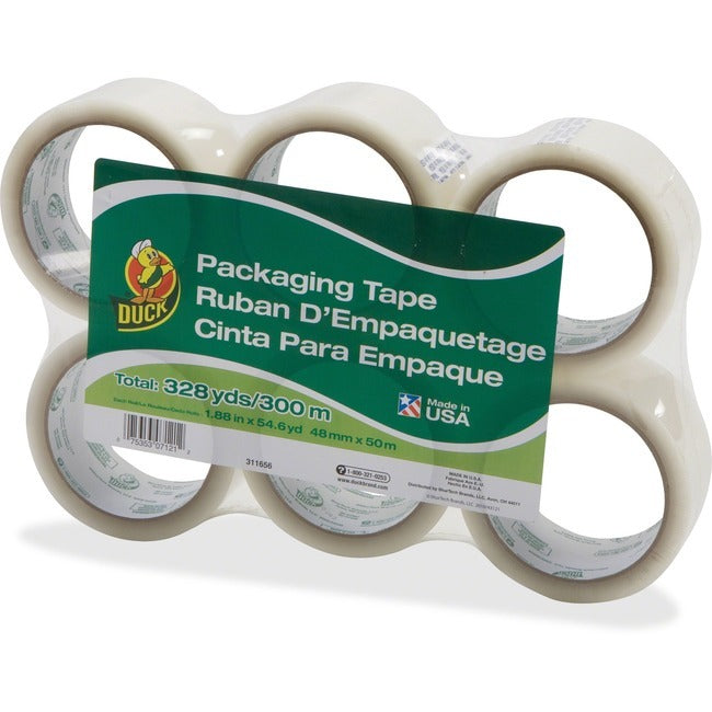 DUCK Duck DUC240053 Commercial Grade Packaging Tape 1.88 in x 54.60 yd (6 Pack)