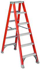 Louisville Ladder FM1506 Fiberglass Twin Front Ladder 6 ft 300 lb Capacity