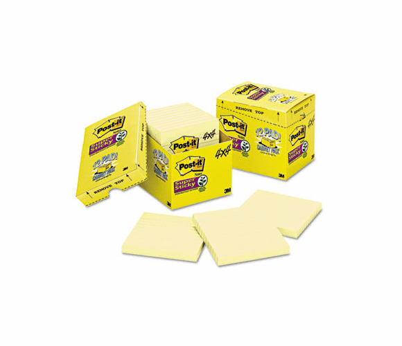 3M 3M MMM67512SSCP Post-it Super Sticky Lined Notes 4 x 4 12 Pads/Pack 67512SSCP