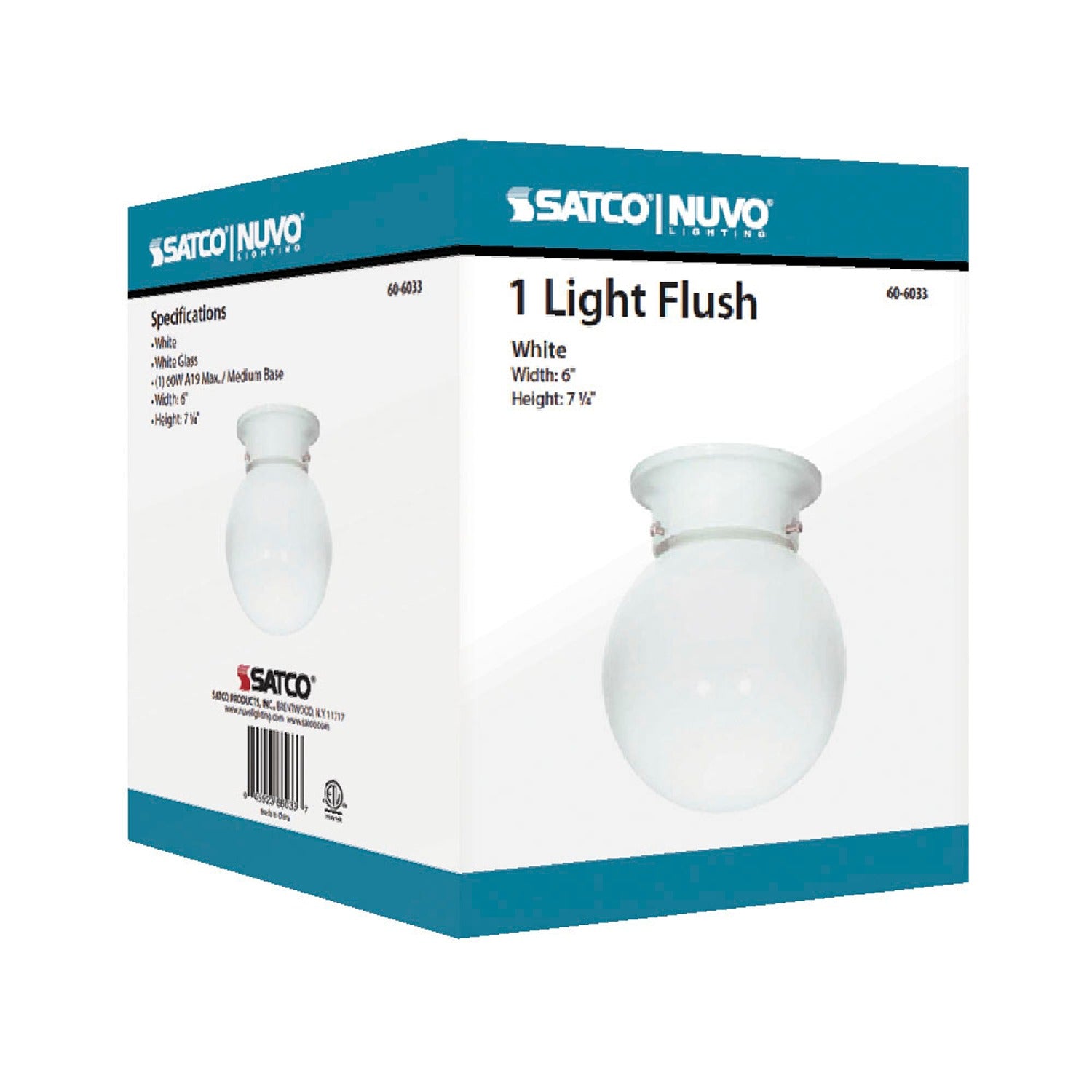 SATCO Satco 60-6033 1 Light 6 in. Ball Fixture 60W (60-6033)