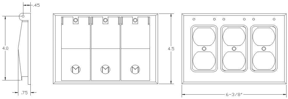 MULBERRY METAL PRODUCTS Mulberry Metal Products 30464 Weatherproof Cover 3-Gang (3 Duplex Openings)
