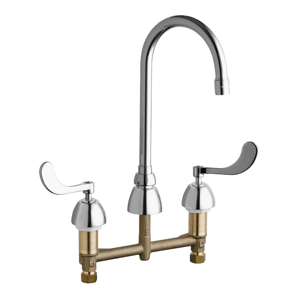 CHICAGO FAUCETS Chicago Faucets 786-E2805-5XKABCP Manual Sink Faucet 0.5 GPM (8 inches Centers)