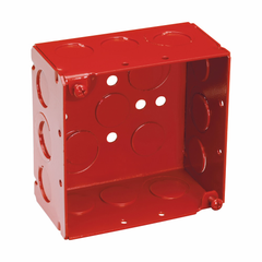 Crouse-Hinds TP403RED Square Outlet Box, 4 in x 4 in, Welded, Red