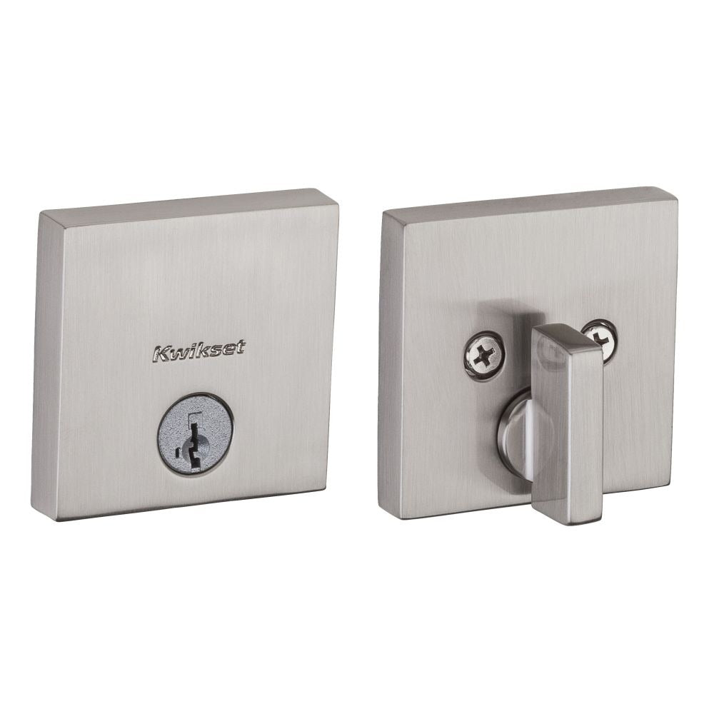 KWIKSET Kwikset 258SQT-15S.STRKP Smartkey Deadbolt Satin Nickel