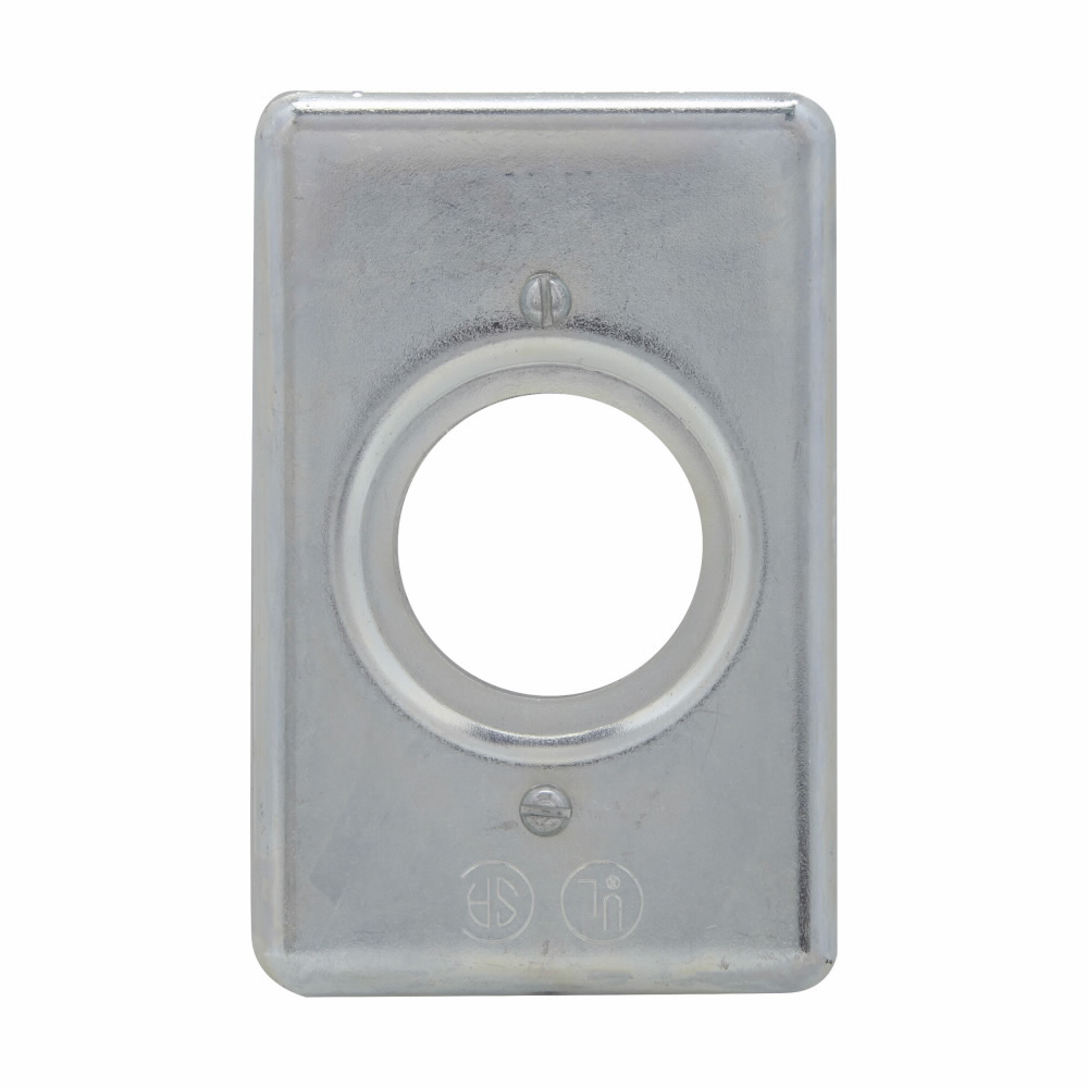 Eaton DS21 Crouse-Hinds Series Grounding Receptacle Cover 1-Gang Sheet Steel