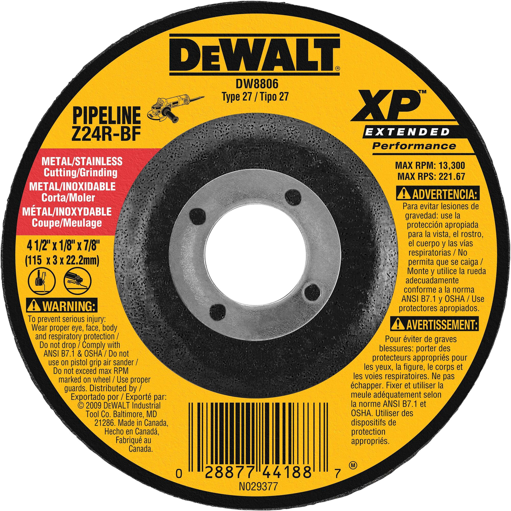 DeWalt DW8806 4-1/2 Inch by 1/8 Inch XP Grinding Wheel